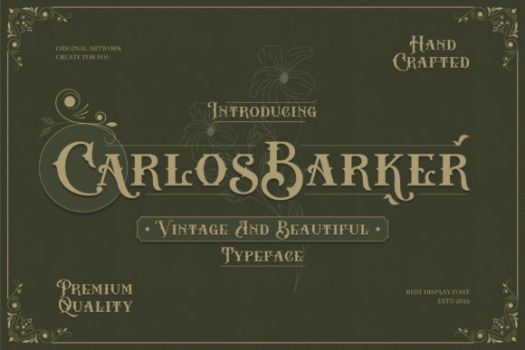 Carlos Barker: A Vintage Font for Handmade Creations