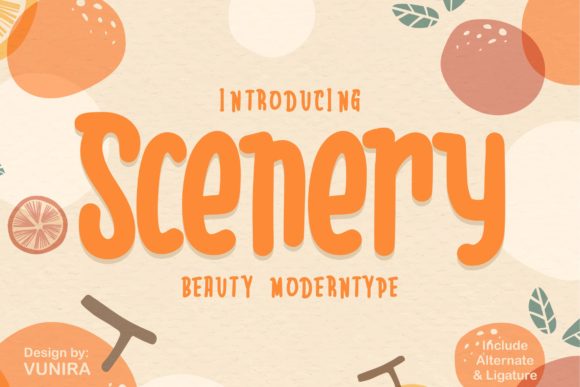 Scenery Font for Web Design: A Playful Display Typeface